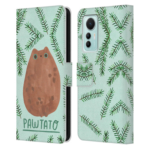 Planet Cat Puns Pawtato Leather Book Wallet Case Cover For Xiaomi 12 Lite