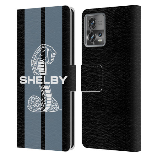 Shelby Car Graphics Gray Leather Book Wallet Case Cover For Motorola Moto Edge 30 Fusion