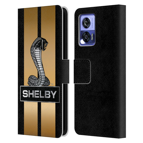Shelby Car Graphics Gold Leather Book Wallet Case Cover For Motorola Edge 30 Neo 5G