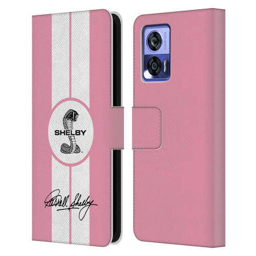 Shelby Car Graphics 1965 427 S/C Pink Leather Book Wallet Case Cover For Motorola Edge 30 Neo 5G