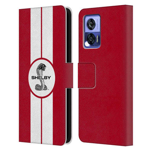 Shelby Car Graphics 1965 427 S/C Red Leather Book Wallet Case Cover For Motorola Edge 30 Neo 5G
