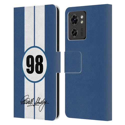 Shelby Car Graphics 1965 427 S/C Blue Leather Book Wallet Case Cover For Motorola Moto Edge 40