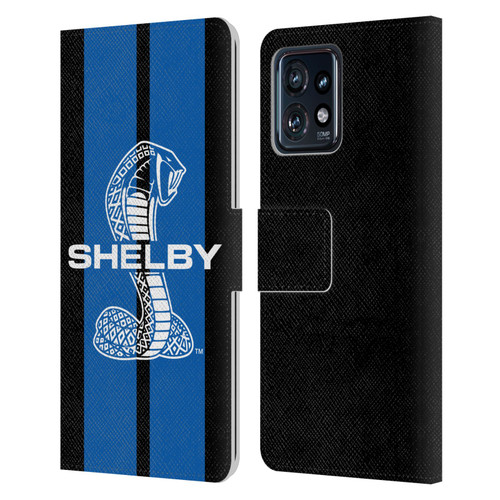 Shelby Car Graphics Blue Leather Book Wallet Case Cover For Motorola Moto Edge 40 Pro