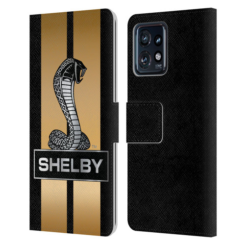 Shelby Car Graphics Gold Leather Book Wallet Case Cover For Motorola Moto Edge 40 Pro