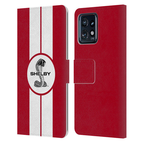 Shelby Car Graphics 1965 427 S/C Red Leather Book Wallet Case Cover For Motorola Moto Edge 40 Pro