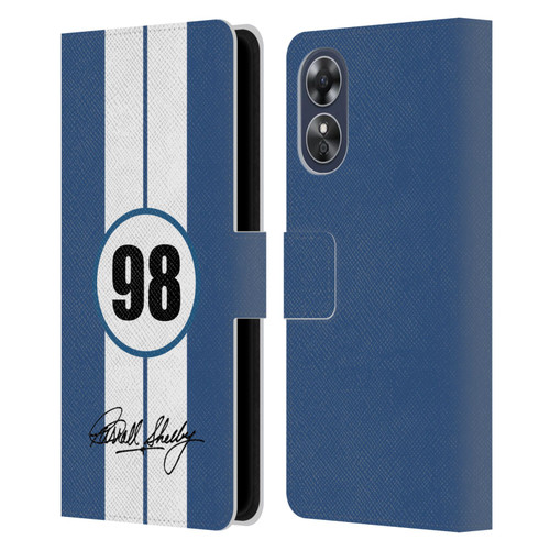 Shelby Car Graphics 1965 427 S/C Blue Leather Book Wallet Case Cover For OPPO A17