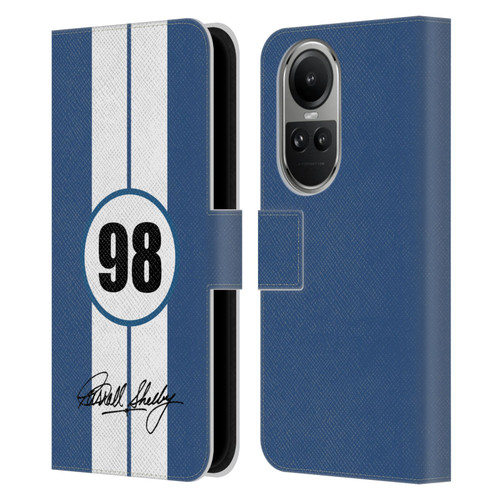 Shelby Car Graphics 1965 427 S/C Blue Leather Book Wallet Case Cover For OPPO Reno10 5G / Reno10 Pro 5G