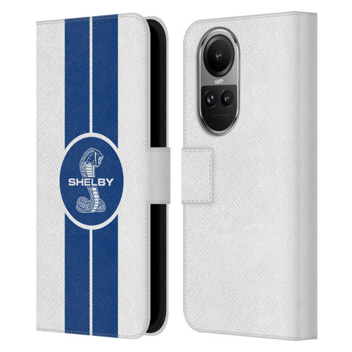 Shelby Car Graphics 1965 427 S/C White Leather Book Wallet Case Cover For OPPO Reno10 5G / Reno10 Pro 5G