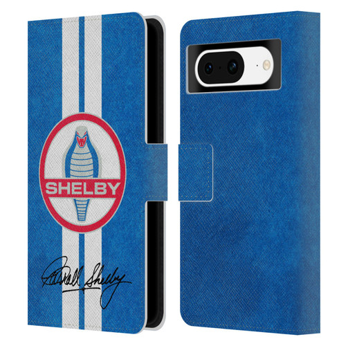 Shelby Logos Distressed Blue Leather Book Wallet Case Cover For Google Pixel 8