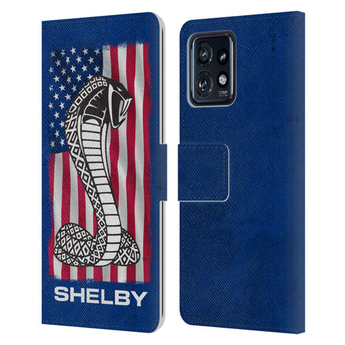 Shelby Logos American Flag Leather Book Wallet Case Cover For Motorola Moto Edge 40 Pro