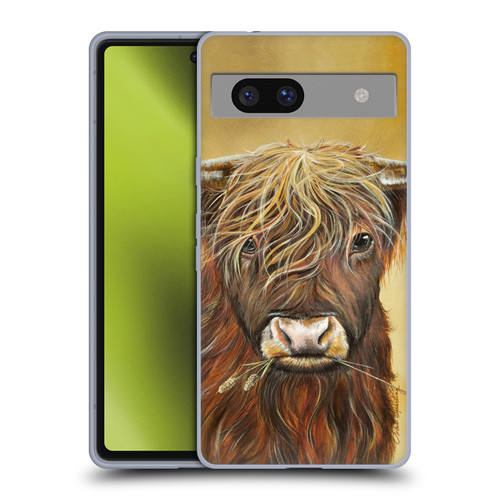 Lisa Sparling Creatures Highland Cow Fireball Soft Gel Case for Google Pixel 7a