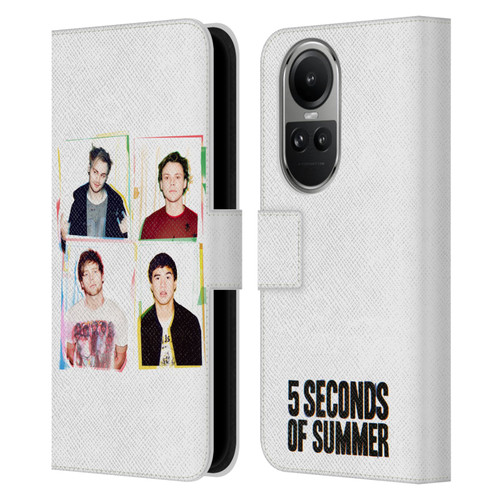 5 Seconds of Summer Posters Polaroid Leather Book Wallet Case Cover For OPPO Reno10 5G / Reno10 Pro 5G