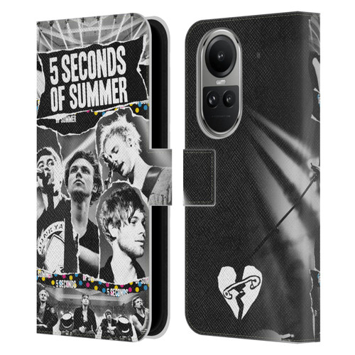 5 Seconds of Summer Posters Torn Papers 1 Leather Book Wallet Case Cover For OPPO Reno10 5G / Reno10 Pro 5G