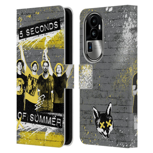 5 Seconds of Summer Posters Splatter Leather Book Wallet Case Cover For OPPO Reno10 Pro+