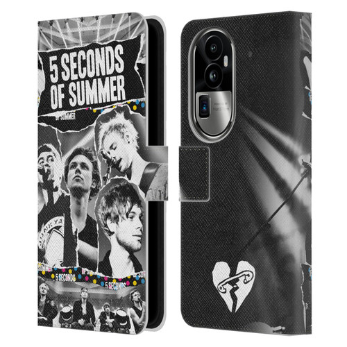 5 Seconds of Summer Posters Torn Papers 1 Leather Book Wallet Case Cover For OPPO Reno10 Pro+