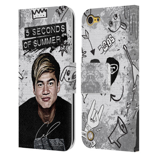 5 Seconds of Summer Solos Vandal Calum Leather Book Wallet Case Cover For Apple iPod Touch 5G 5th Gen