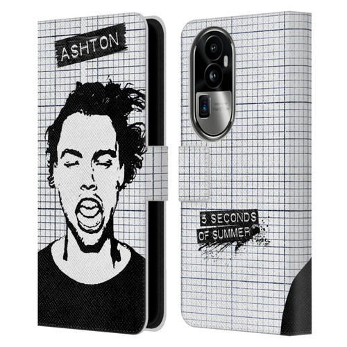 5 Seconds of Summer Solos Grained Ashton Leather Book Wallet Case Cover For OPPO Reno10 Pro+