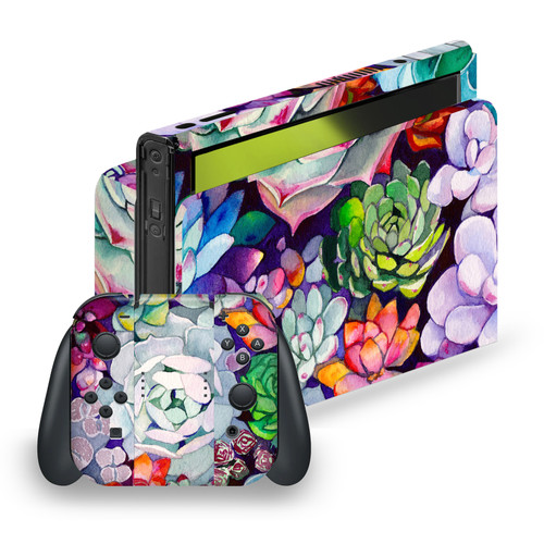 Mai Autumn Art Mix Succulent Vinyl Sticker Skin Decal Cover for Nintendo Switch OLED Bundle