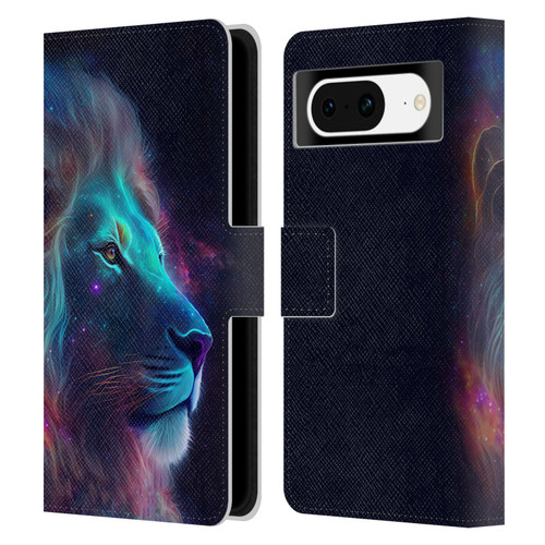 Wumples Cosmic Animals Lion Leather Book Wallet Case Cover For Google Pixel 8