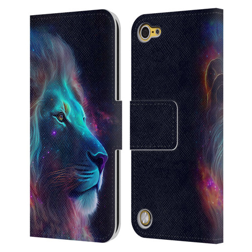 Wumples Cosmic Animals Lion Leather Book Wallet Case Cover For Apple iPod Touch 5G 5th Gen