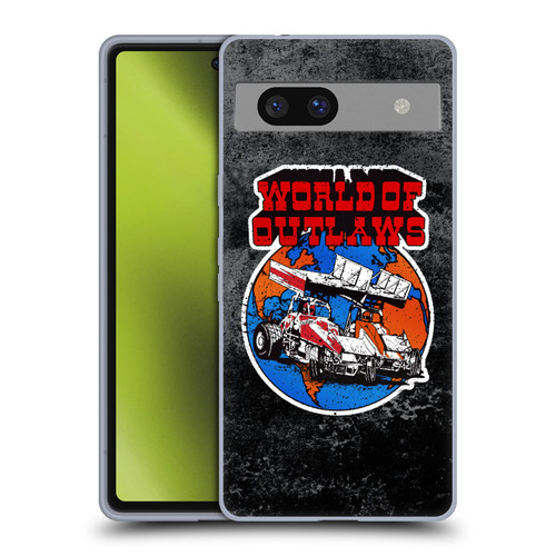 World of Outlaws Western Graphics Distressed Sprint Car Logo Soft Gel Case for Google Pixel 7a