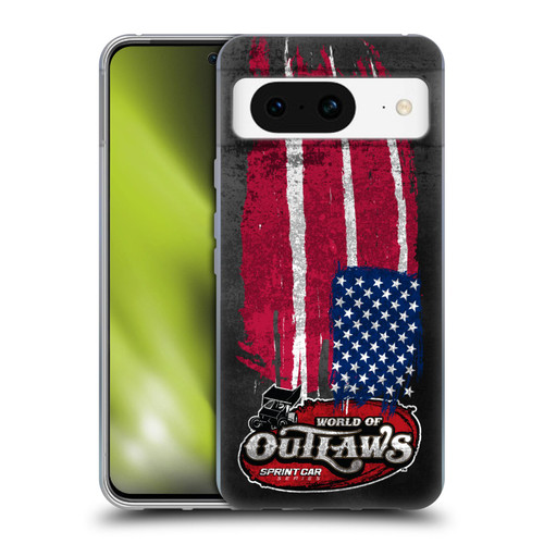 World of Outlaws Western Graphics US Flag Distressed Soft Gel Case for Google Pixel 8