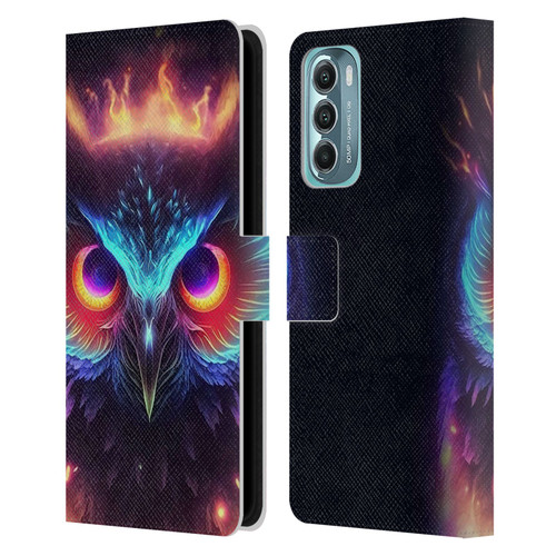 Wumples Cosmic Animals Owl Leather Book Wallet Case Cover For Motorola Moto G Stylus 5G (2022)