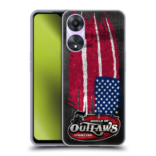 World of Outlaws Western Graphics US Flag Distressed Soft Gel Case for OPPO A78 5G