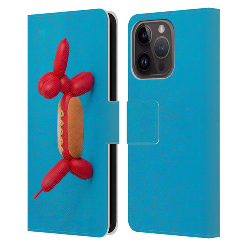 Pepino De Mar Foods Hotdog Leather Book Wallet Case Cover For Apple iPhone 15 Pro