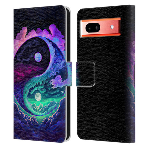 Wumples Cosmic Arts Clouded Yin Yang Leather Book Wallet Case Cover For Google Pixel 7a