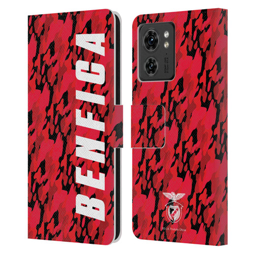 S.L. Benfica 2021/22 Crest Camouflage Leather Book Wallet Case Cover For Motorola Moto Edge 40