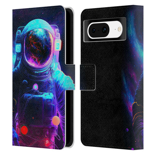 Wumples Cosmic Arts Astronaut Leather Book Wallet Case Cover For Google Pixel 8
