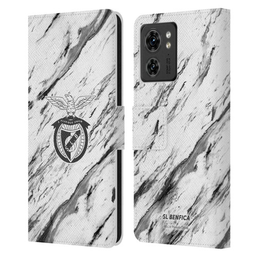 S.L. Benfica 2021/22 Crest Marble Leather Book Wallet Case Cover For Motorola Moto Edge 40