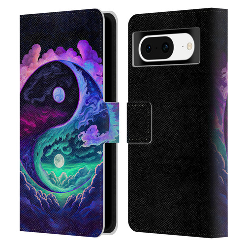 Wumples Cosmic Arts Clouded Yin Yang Leather Book Wallet Case Cover For Google Pixel 8