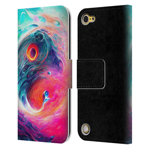 Wumples Cosmic Arts Blue And Pink Yin Yang Vortex Leather Book Wallet Case Cover For Apple iPod Touch 5G 5th Gen