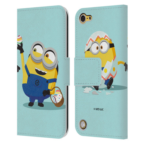 Minions Rise of Gru(2021) Easter 2021 Bob Egg Hunt Leather Book Wallet Case Cover For Apple iPod Touch 5G 5th Gen