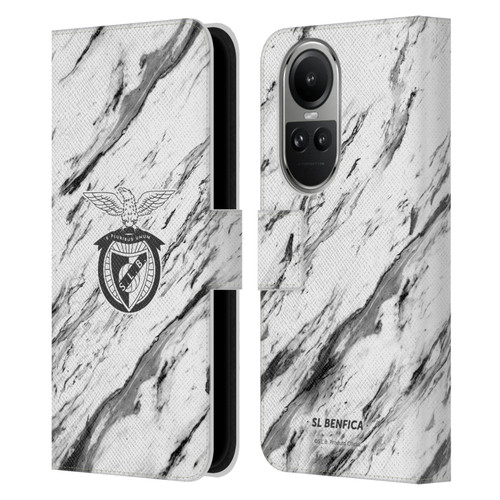 S.L. Benfica 2021/22 Crest Marble Leather Book Wallet Case Cover For OPPO Reno10 5G / Reno10 Pro 5G
