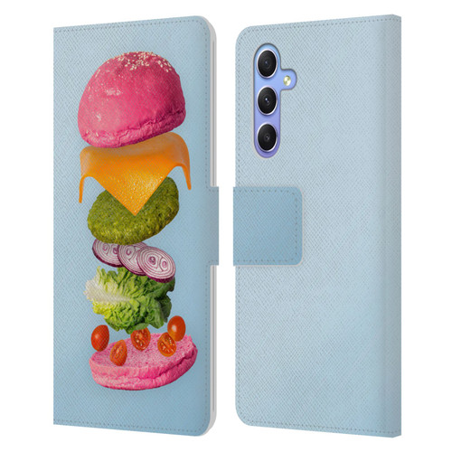 Pepino De Mar Foods Burger 2 Leather Book Wallet Case Cover For Samsung Galaxy A34 5G
