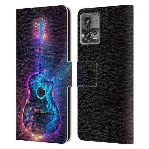Wumples Cosmic Arts Guitar Leather Book Wallet Case Cover For Motorola Moto Edge 30 Fusion