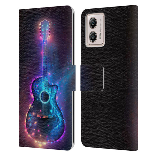 Wumples Cosmic Arts Guitar Leather Book Wallet Case Cover For Motorola Moto G53 5G