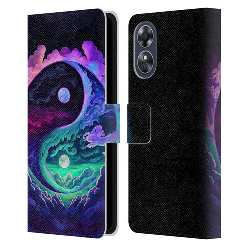 Wumples Cosmic Arts Clouded Yin Yang Leather Book Wallet Case Cover For OPPO A17