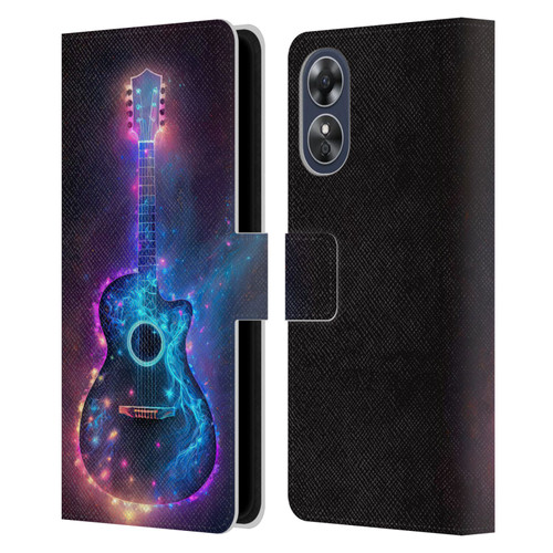 Wumples Cosmic Arts Guitar Leather Book Wallet Case Cover For OPPO A17