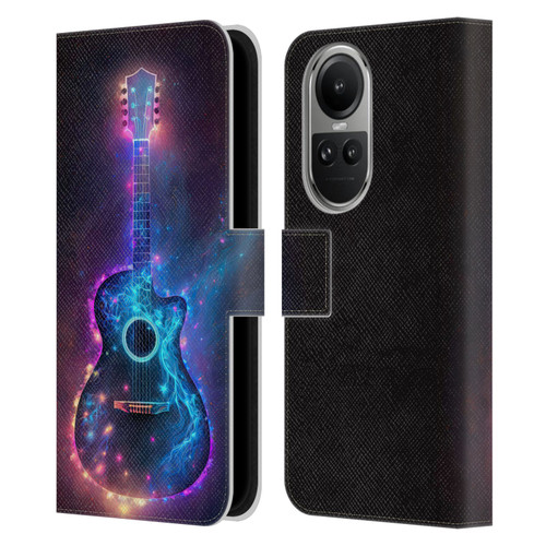 Wumples Cosmic Arts Guitar Leather Book Wallet Case Cover For OPPO Reno10 5G / Reno10 Pro 5G