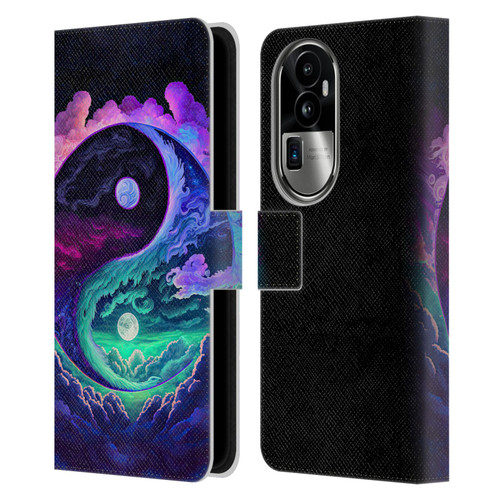 Wumples Cosmic Arts Clouded Yin Yang Leather Book Wallet Case Cover For OPPO Reno10 Pro+