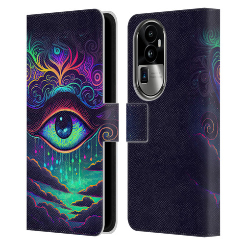 Wumples Cosmic Arts Eye Leather Book Wallet Case Cover For OPPO Reno10 Pro+