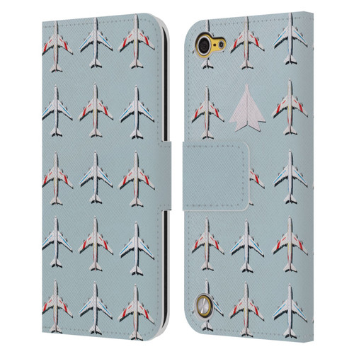 Pepino De Mar Patterns 2 Airplane Leather Book Wallet Case Cover For Apple iPod Touch 5G 5th Gen