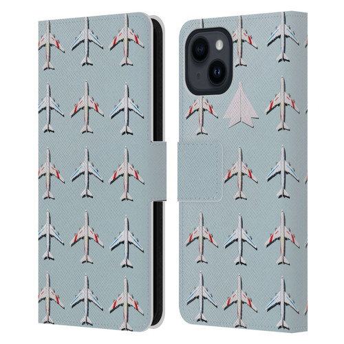 Pepino De Mar Patterns 2 Airplane Leather Book Wallet Case Cover For Apple iPhone 15