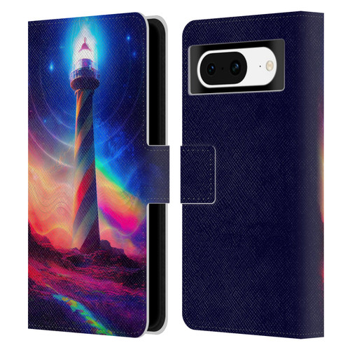 Wumples Cosmic Universe Lighthouse Leather Book Wallet Case Cover For Google Pixel 8