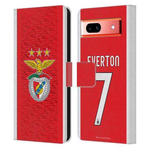 S.L. Benfica 2021/22 Players Home Kit Everton Soares Leather Book Wallet Case Cover For Google Pixel 7a