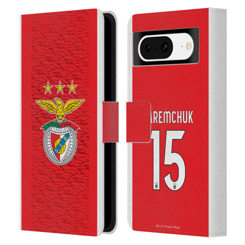 S.L. Benfica 2021/22 Players Home Kit Roman Yaremchuk Leather Book Wallet Case Cover For Google Pixel 8